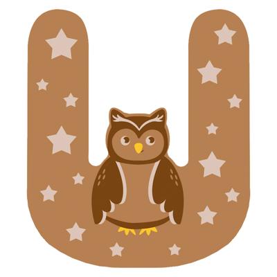 Small Foot - houten dieren kinderletter - u