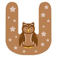 Small Foot - houten dieren kinderletter - u