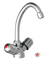 Schutte PERUZZI tweegreepskraan keuken | lage druk | chroom 37390