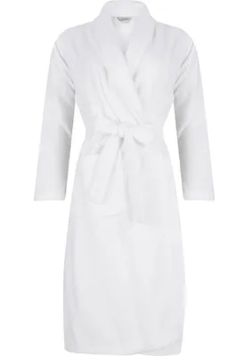 / Pasha dames Badjas Fleece/badstof - Witte sauna badjas