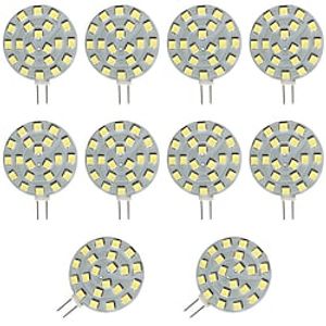 10st 2w g4 led disc bi-pin gloeilamp 200lm 21led smd2835 warm wit 20w halogeen equivalent voor puck lichten in rv trailers campers automotive verlichting 12-24v Lightinthebox