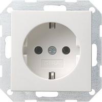 GIRA 018827 Wandcontactdoos met randaarde Inzetstuk System 55, Standaard 55, E2, Event, Event Clear, Event Opaque, Esprit, ClassiX Zuiver wit, Mat 1 stuk(s)