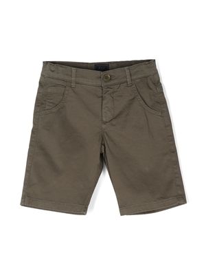 Fay Kids short en coton à plis marqués - Vert