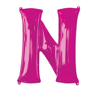 Folieballon Roze Letter 'N' Groot