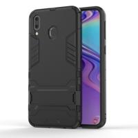 Schokbestendige PC + TPU Case voor Galaxy M20 met houder (zwart)