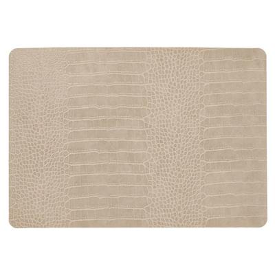 Unique Living placemats Croco lederlook - 1x - 43 x 30 cm - beige - pvc - tafel onderleggers