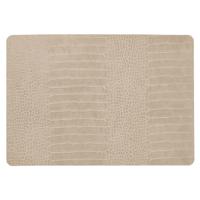 Unique Living placemats Croco lederlook - 1x - 43 x 30 cm - beige - pvc - tafel onderleggers