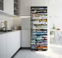 Abstracte schilderkunst koelkast sticker