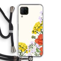 Wilde bloemen: Huawei P40 Lite Transparant Hoesje met koord