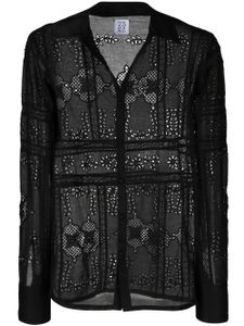 73 London chemise à broderie anglaise - Noir