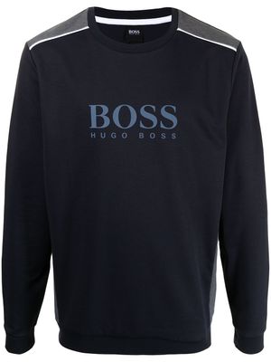 BOSS pull à logo imprimé - Bleu