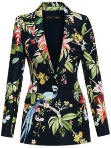 Oscar de la Renta blazer Flora & Fauna Faille - Bleu