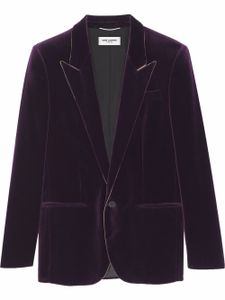 Saint Laurent blazer boutonné à finitions passepoilées - Violet