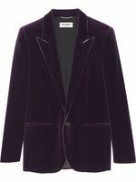 Saint Laurent blazer boutonné à finitions passepoilées - Violet