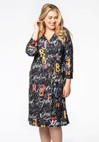 Yoek Jurk LETTERS | Zwart | Maat 46/48
