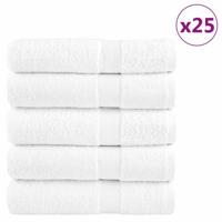 VidaXL Badhanddoeken solund 25 st 600 g/m² 100x150 cm wit
