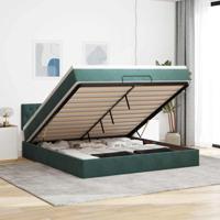 Ottoman bed met matras 180x200 cm fluweel donkergroen