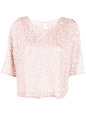 Fely Campo blouse en soie à sequins - Rose