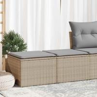 2-delige Loungeset met kussens poly rattan acacia beige 2-delige Loungeset met kussens poly rattan acacia beige