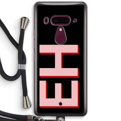 Monogram: HTC U12+ Transparant Hoesje met koord