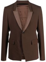 Rick Owens blazer en laine vierge à simple boutonnage - Marron - thumbnail