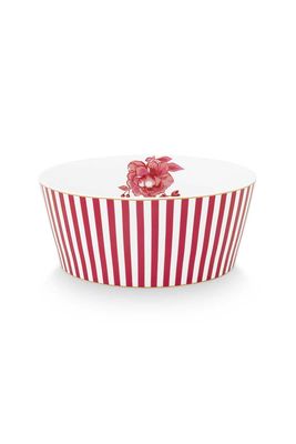 Pip Studio Royal Stripes Kom Donkerroze 15cm
