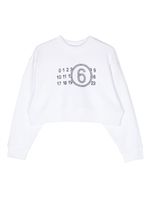 MM6 Maison Margiela Kids sweat crop à logo - Blanc