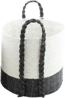 Van der Leeden - Mand Sulawesi - Ø39 x H34 cm - Zwart/Wit