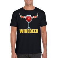 Foute Kerst t-shirt Winedeer zwart voor heren