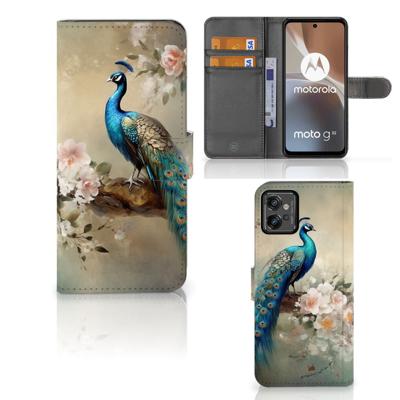 Telefoonhoesje | Met pasjeshouder | voor Motorola Moto G32 Vintage Pauwen