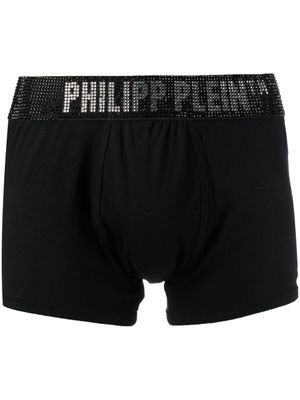 Philipp Plein boxer Stones à logo strassé - Noir