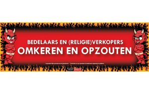 Bedelaars omkeren en opzouten Sticky Devil sticker