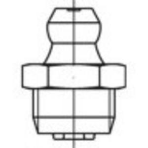 TOOLCRAFT DIN 71412 A 4, vorm A-M, conische smeernippel, kort, met zeskant, conische kop recht/axiaal, met conische schroefdraad Afmeting: AM 8 x 1 SW 9 (50