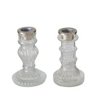 Boltze Home Kandelaar glas transparant h11,5cm