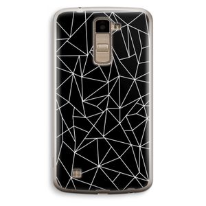 Geometrische lijnen wit: LG K10 (2016) Transparant Hoesje