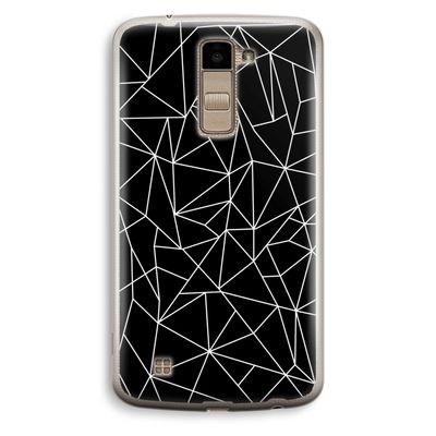 Geometrische lijnen wit: LG K10 (2016) Transparant Hoesje