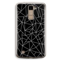 Geometrische lijnen wit: LG K10 (2016) Transparant Hoesje