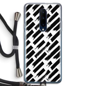 Zwarte vegen: OnePlus 7 Pro Transparant Hoesje met koord