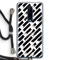 Zwarte vegen: OnePlus 7 Pro Transparant Hoesje met koord