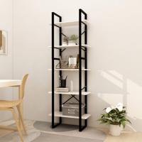 Boekenkast met 5 schappen 60x30x175 cm massief grenenhout wit