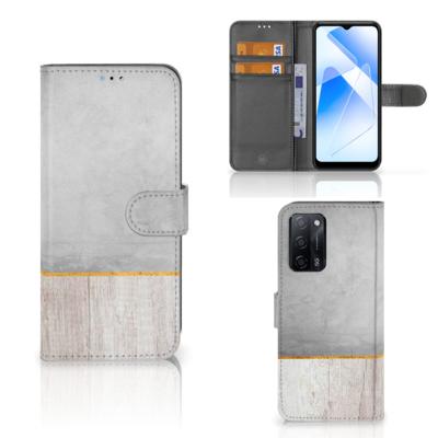 OPPO A16/A16s/A54s | Book Style Case | Wood Concrete