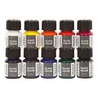 Creativ Company Glass color transparant glasverf kleur, 10x30ml