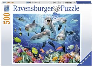 Ravensburger puzzel 500 stukjes dolfijnen in het koraalrif