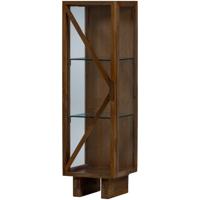 WOOOD Vitrinekast 'Kella' Mangohout en glas, 137 x 40cm, kleur Bruin