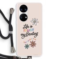 Tough Life: Huawei P50 Transparant Hoesje met koord Tough Life: Huawei P50 Transparant Hoesje met koord