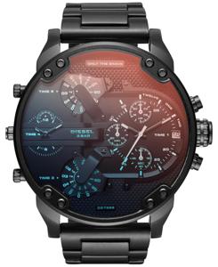 Nieuwe Diesel Mr Daddy 2.0 zwarte chronograaf 4 tijdzone herenhorloge DZ7395