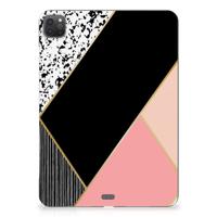 iPad Pro 11 (2024) Back Cover Zwart Roze Vormen