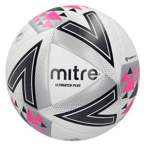 Mitre Voetbal Ultimatch Plus Polyurethaan Wit/zilver/roze Maat 4