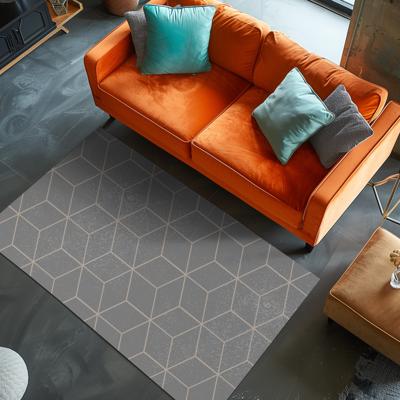 Geometrisch Grijs Hexagoon Patroon vinyl tapijt