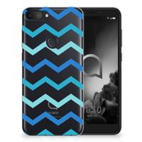 Alcatel 1S (2019) | TPU bumper | Zigzag Blauw